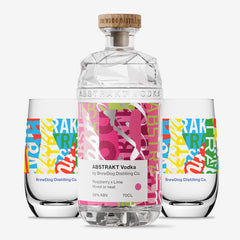 Abstrakt Raspberry & Lime Vodka + 2 Glasses